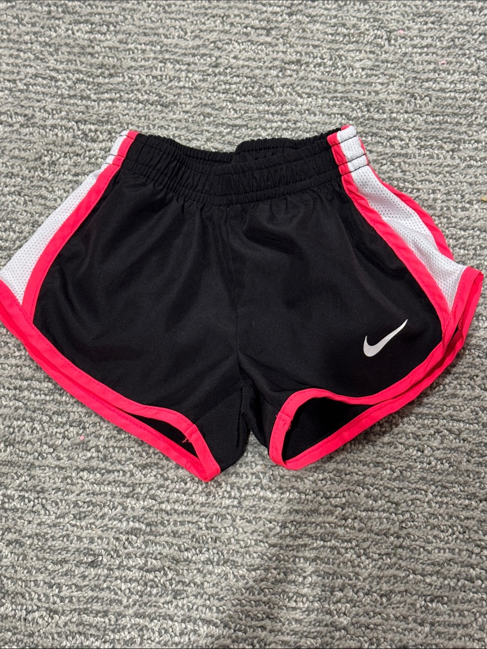 Nike Women’s Black Running Shorts with Neon Pink Trim